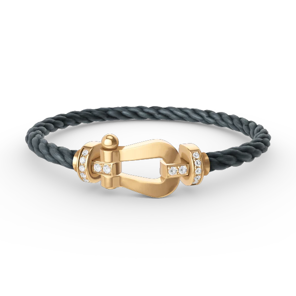 [Fred]FORCE LARGE HORSESHOE HALF DIAMOND BRACELET GOLD