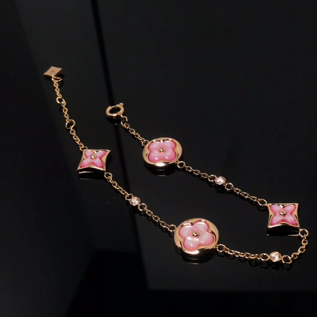 [Louis vuitton]STAR AND SUN 4 MOTIF PINK MOP PINK GOLD BRACELET
