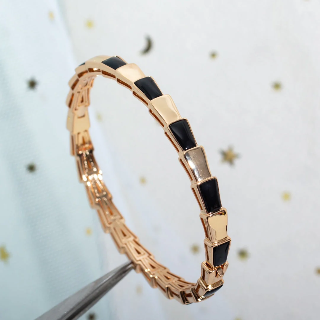 [Bulgari]SERPENTI BRACELET PINK GOLD ONYX