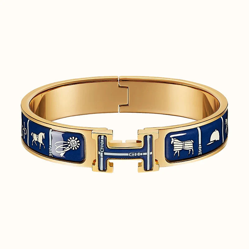 [Hermes]H COUVERTURES DARK BLUE BRACELET