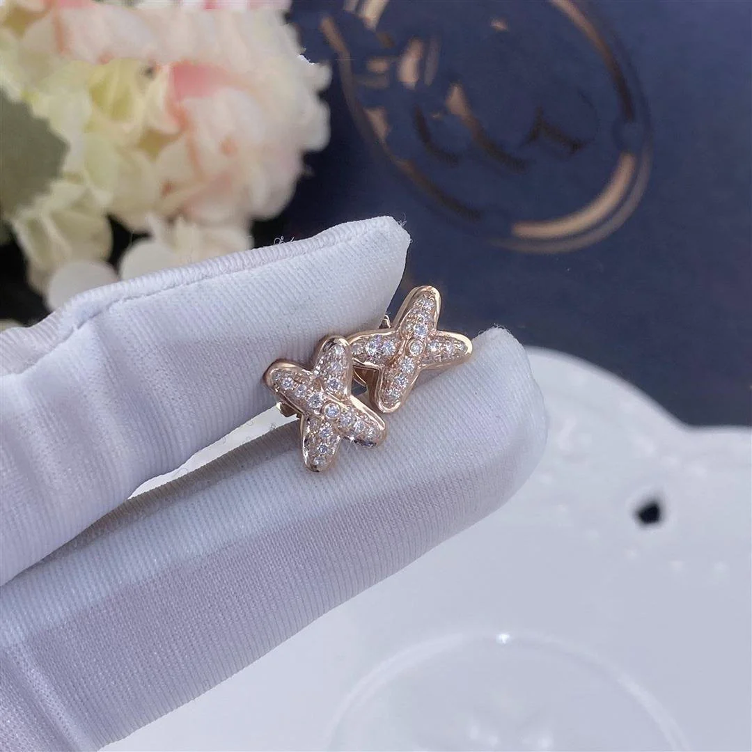 [Chaumet]JEUX DE PINK GOLD DIAMOND EARRINGS