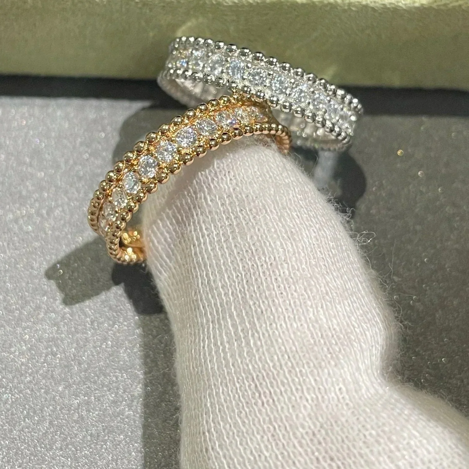 [Van Cleef & Arpels]PERLEE DIAMOND SILVER RING