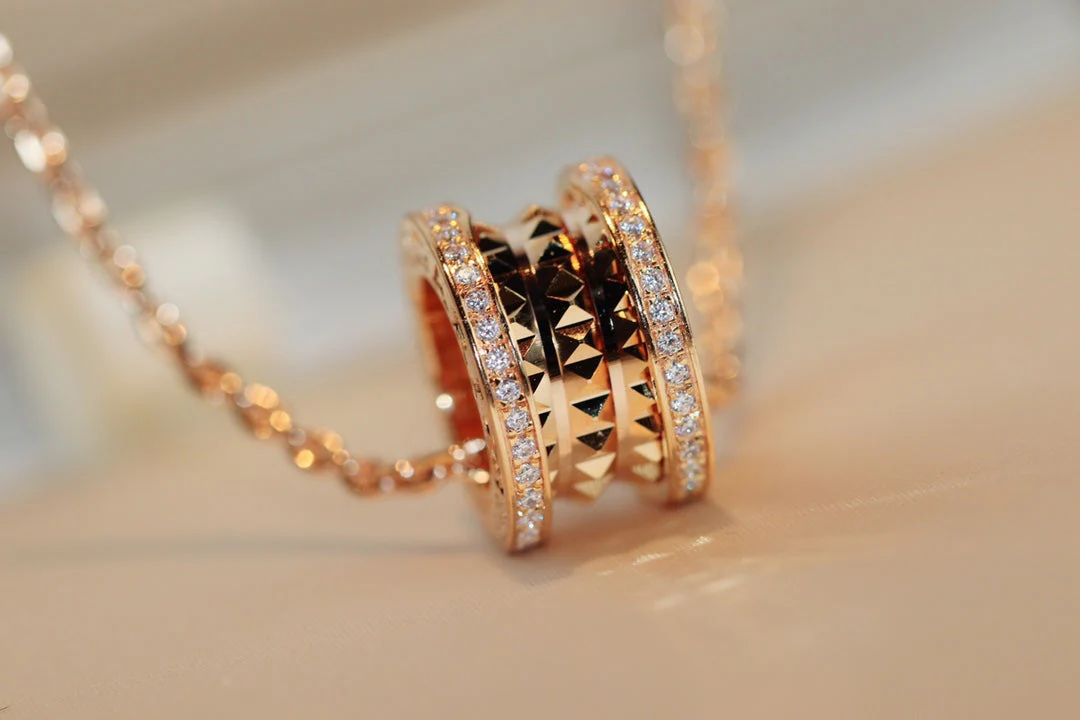 [Bulgari]ZERO 1 ROCK PEDANT PINK GOLD NECKLACE