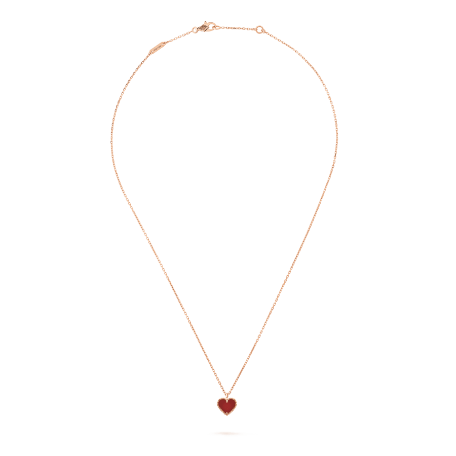 [Van Cleef & Arpels]SWEET CLOVER CARNELIAN HEART NECKLACE