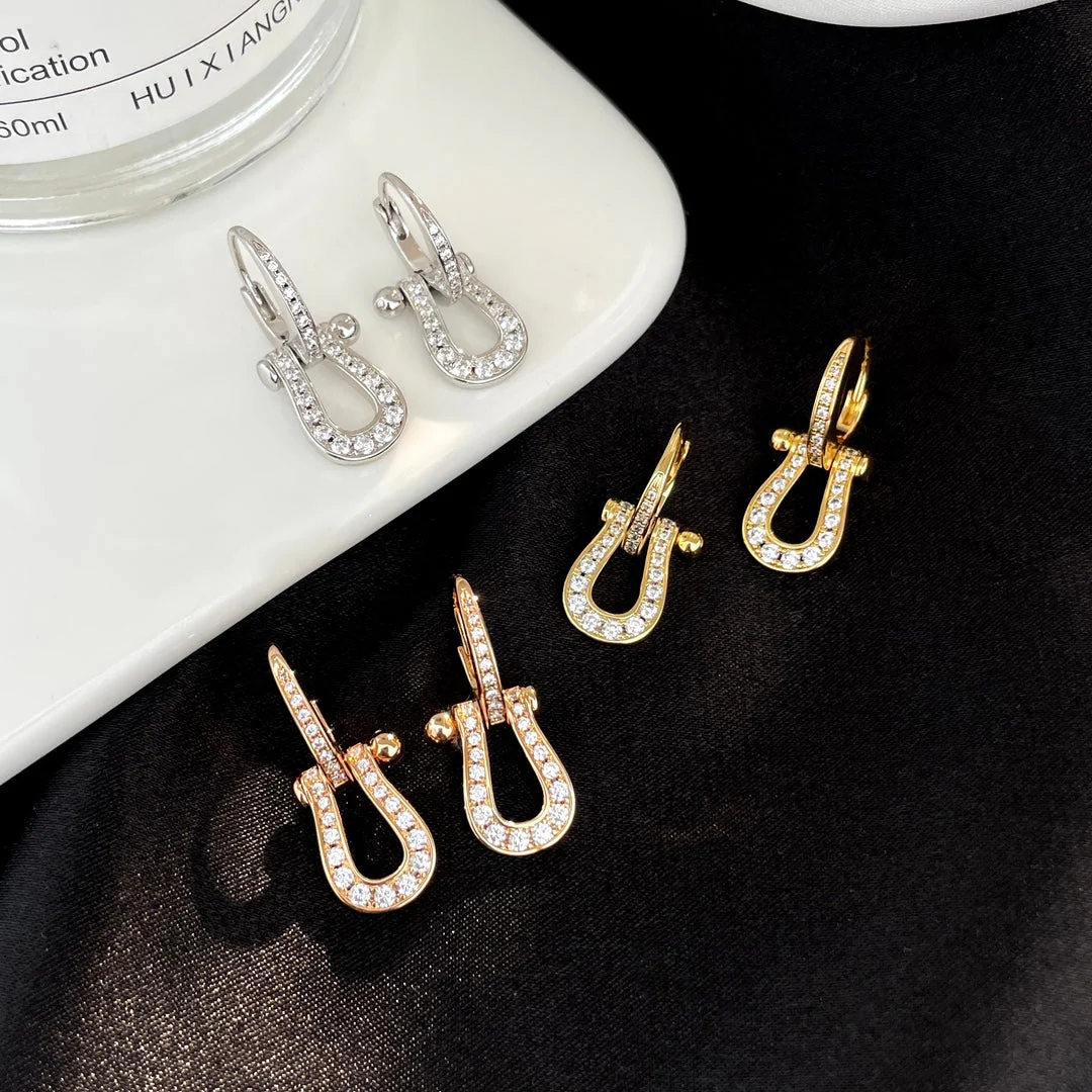 [Fred]FORCE 10 FULL DIAMOND DROP EARRINGS MEDIUM MODEL