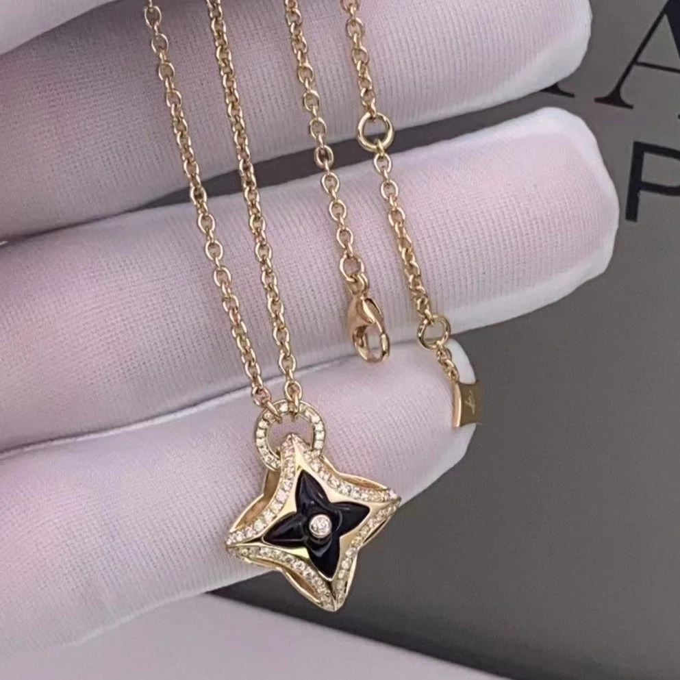 [Louis vuitton]STAR PEDANT PINK GOLD DIAMOND NECKLACE