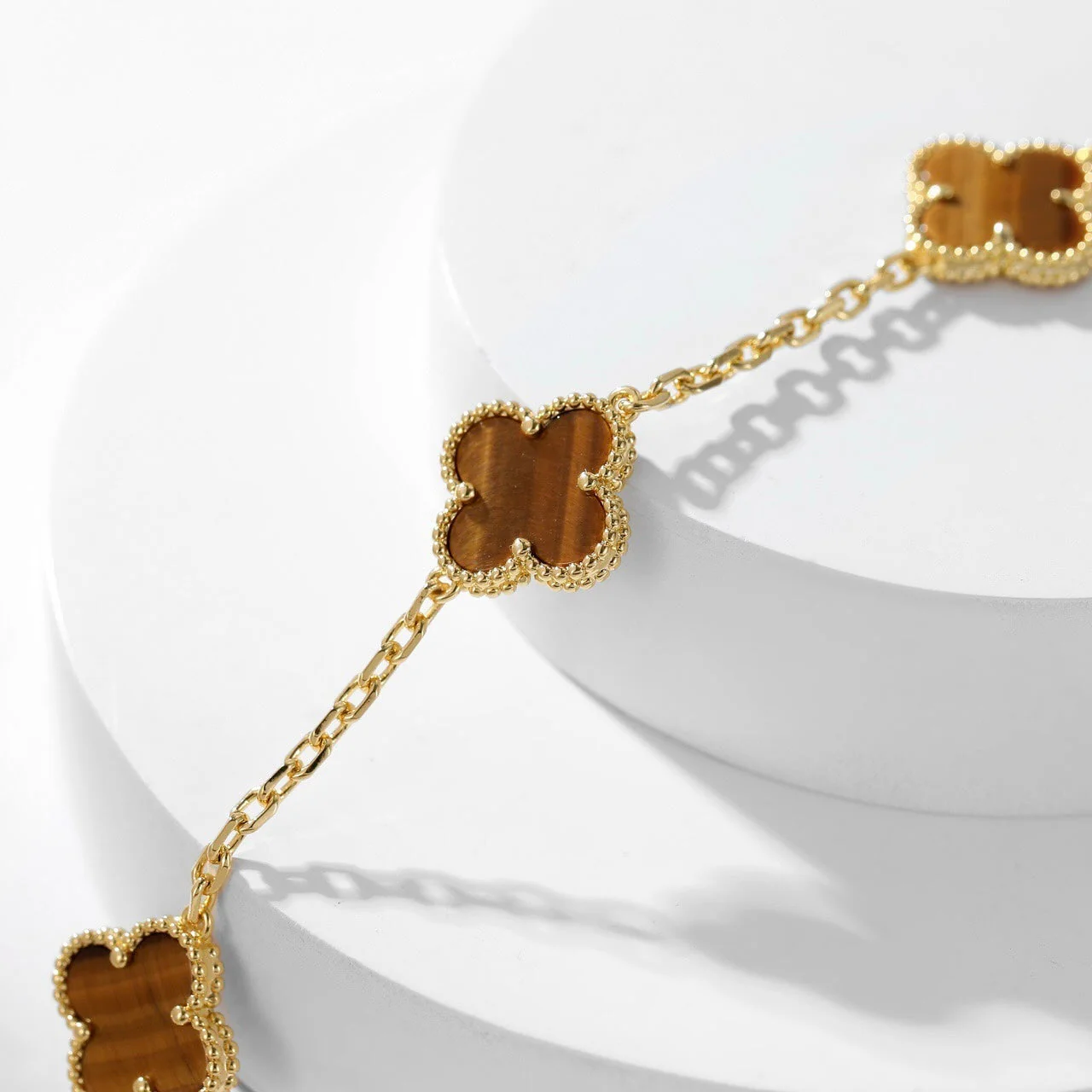 [Van Cleef & Arpels] 10 MOTIFS TIGER EYE NECKLACE
