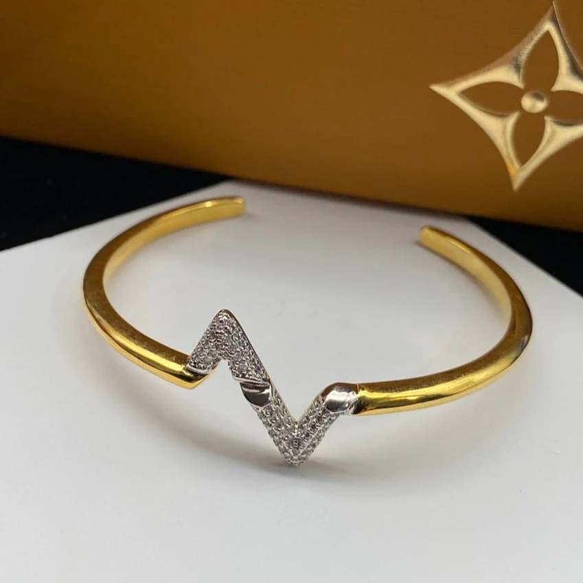 [Louis vuitton]VOLTE UPSITE DOWN DIAMOND GOLD OPEN BRACELET