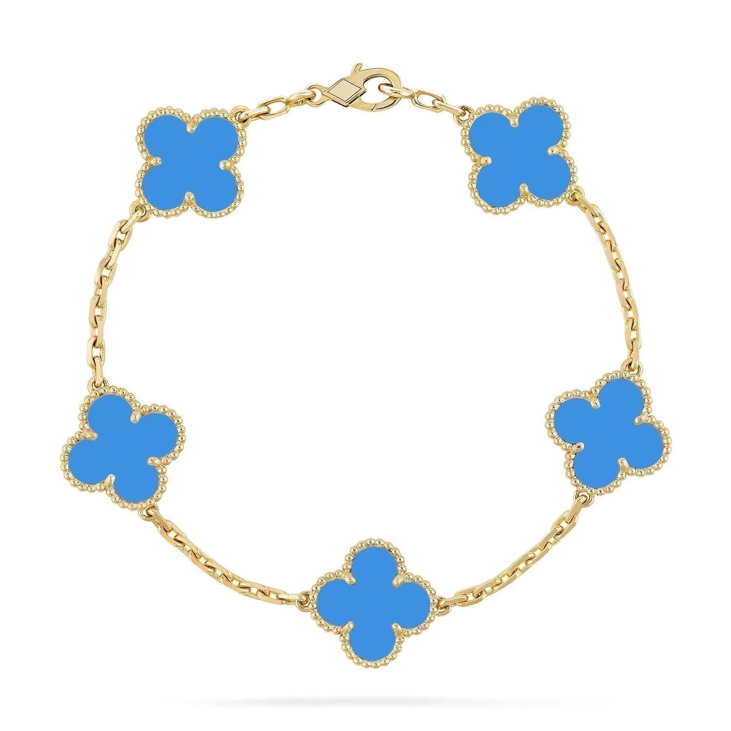 [Van Cleef & Arpels] 5 MOTIFS BLUE AGATE BRACELET
