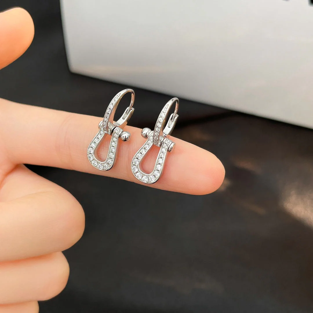 [Fred]FORCE 10 FULL DIAMOND DROP EARRINGS MEDIUM MODEL