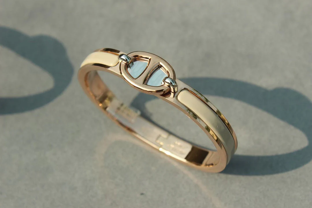 [Hermes]CLIC CHAINE PINK GOLD BRACELET