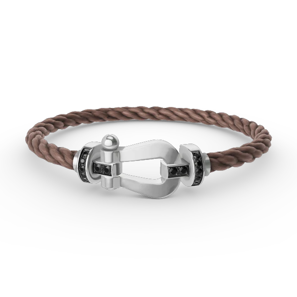 [Fred]FORCE LARGE HORSESHOE BLACK DIAMOND BRACELET SILVER