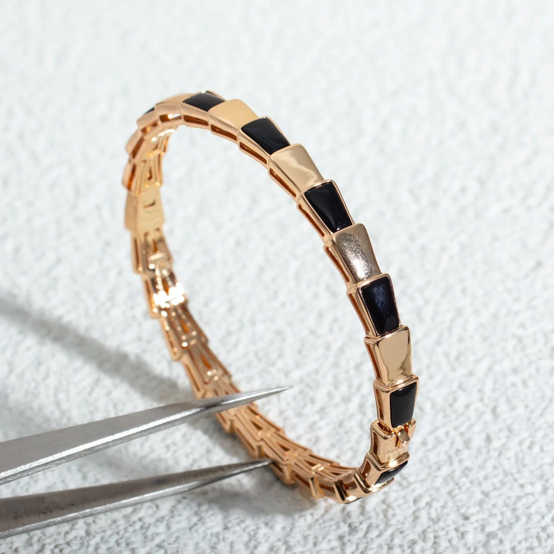 [Bulgari]SERPENTI BRACELET PINK GOLD ONYX