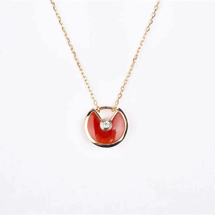 [Cartier]AMULETTE GOLD CARNELIAN ONYX NECKLACE