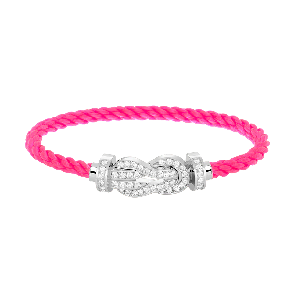 [Fred]CHANCE LARGE 8 FIGURE BUCKLE FULL DIAMOND BRACELET SILVER