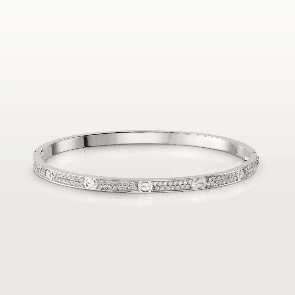 [Cartier]LOVE BRACELET 3.65MM DIAMOND-PAVED SILVER