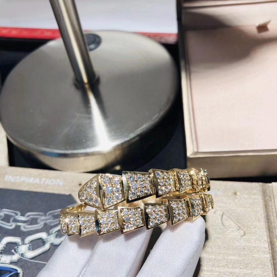 [Bulgari]SERPENTI BRACELET 8MM GOLD DIAMOND