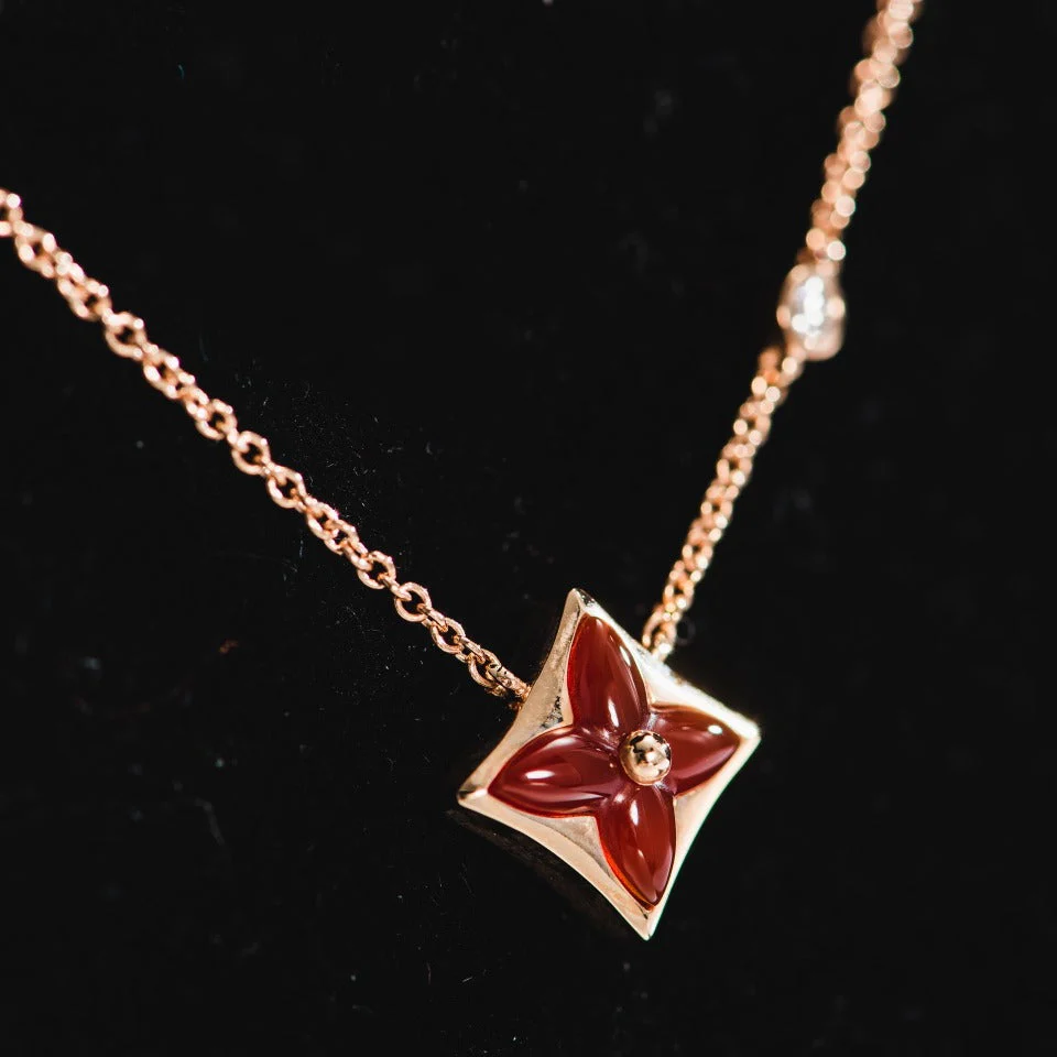 [Louis vuitton]STAR NECKLACE PINK GOLD 1 DIAMOND