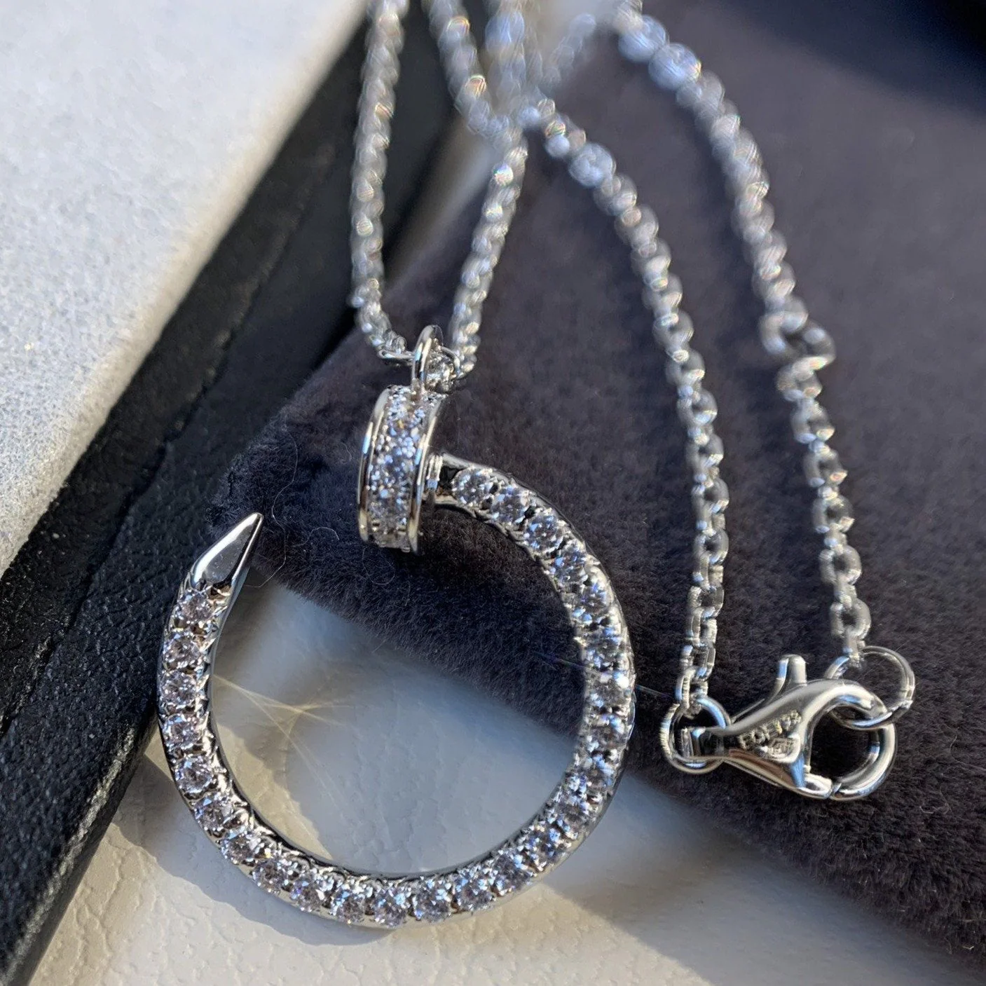 [Cartier]JUSTE NECKLACE SILVER DIAMONDS
