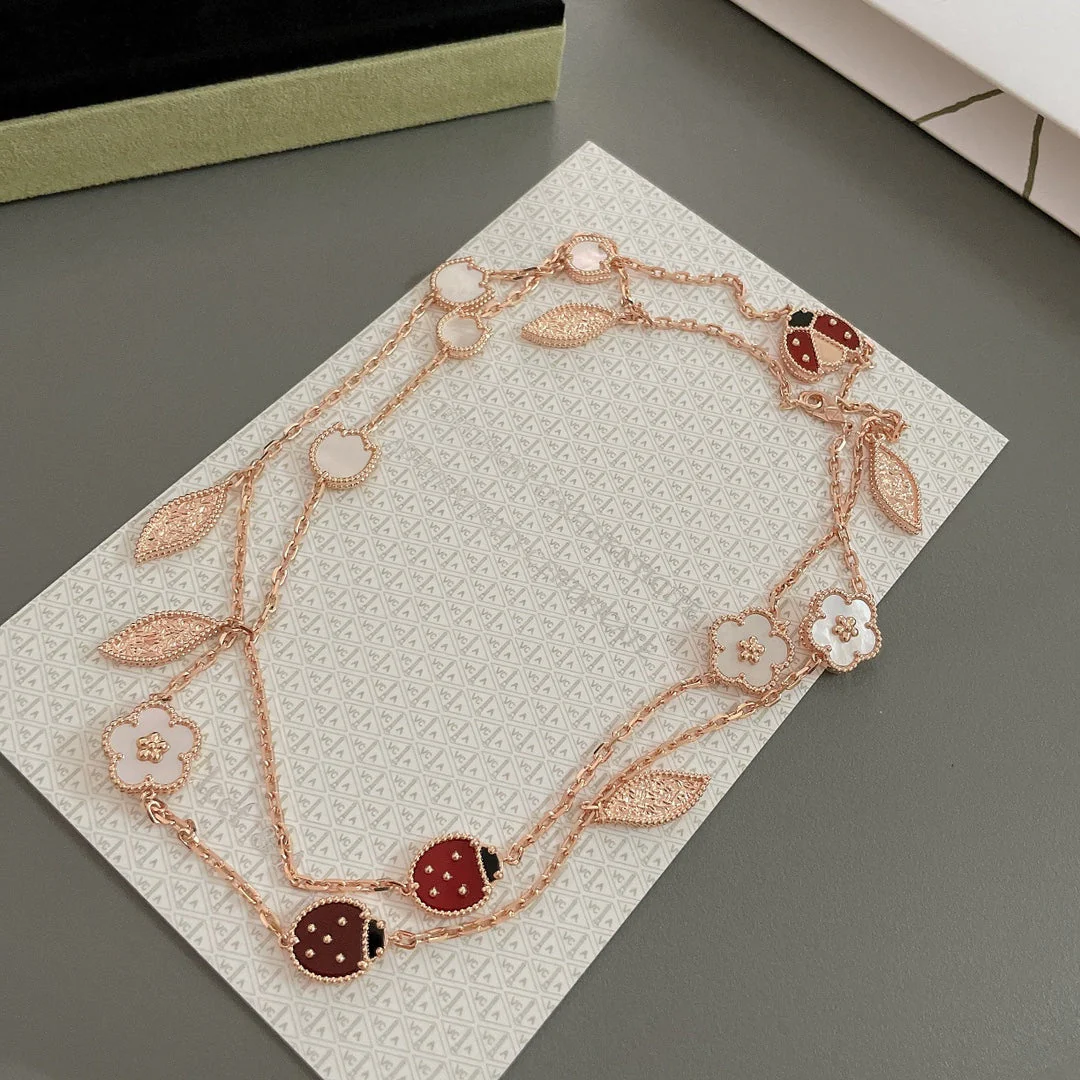 [Van Cleef & Arpels]LUCKY SPRING 15 MOTIFS ROSE GOLD NECKLACE