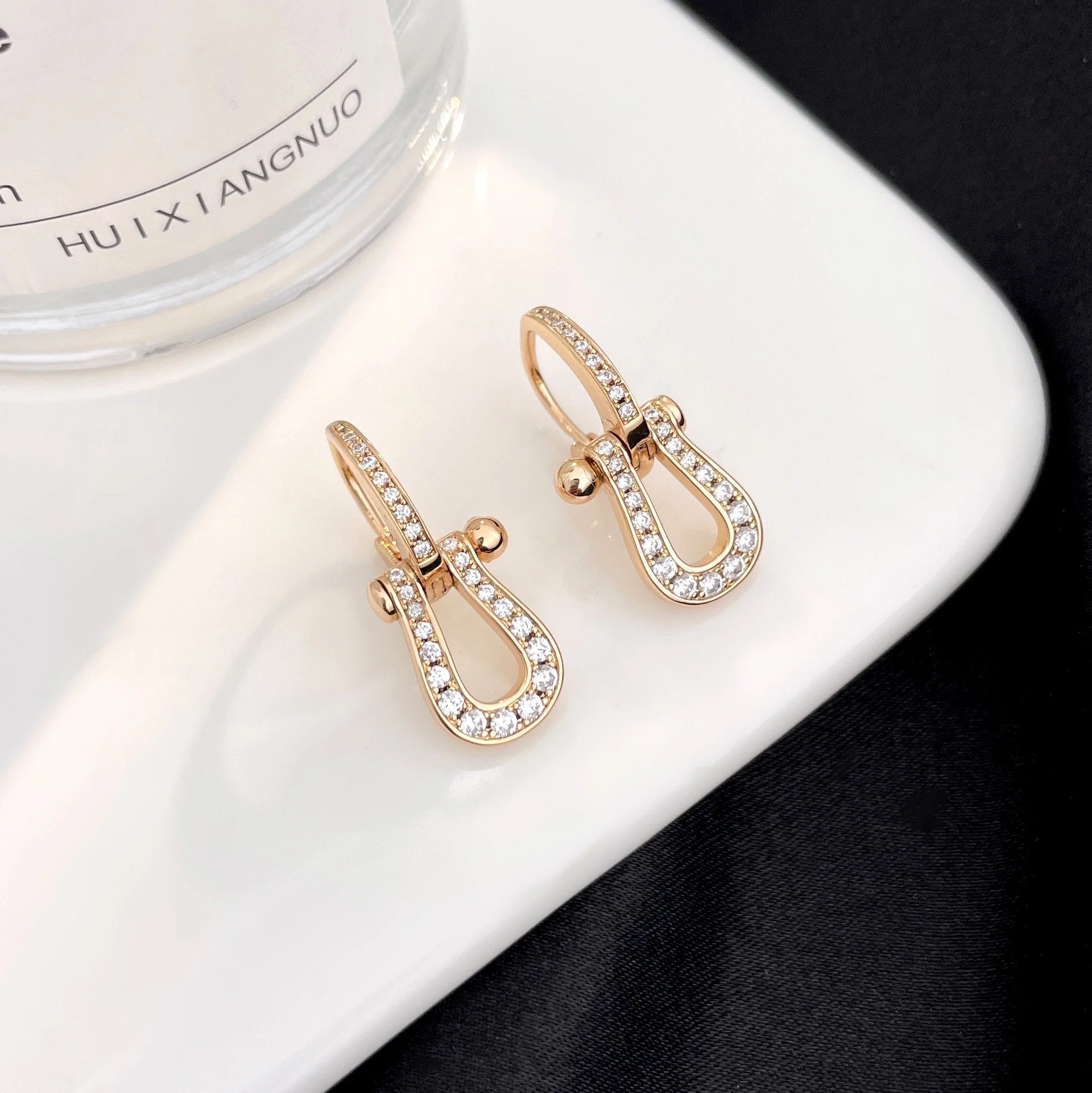 [Fred]FORCE 10 FULL DIAMOND DROP EARRINGS MEDIUM MODEL