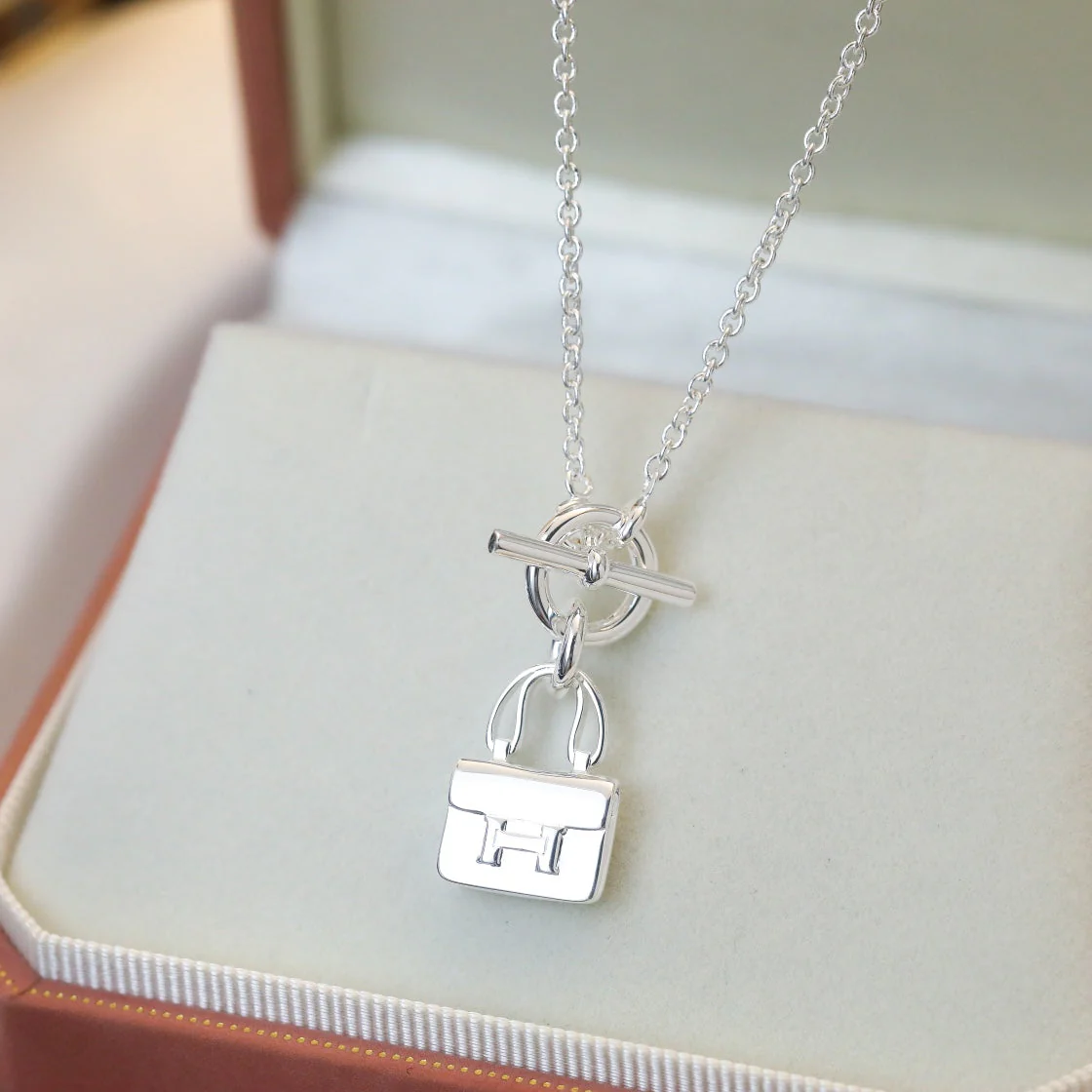 [Hermes]POP H PEDANT SILVER NECKLACE
