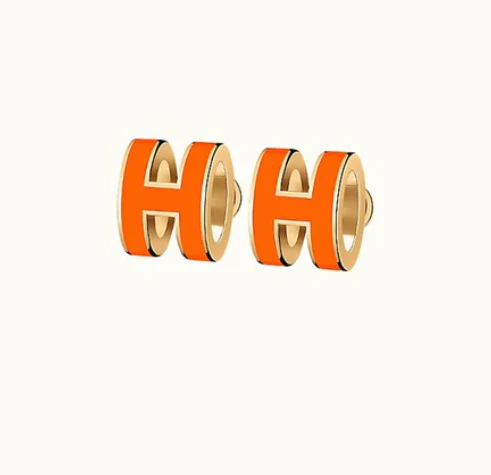 [Hermes]MINI POP H EARRINGS ORANGE