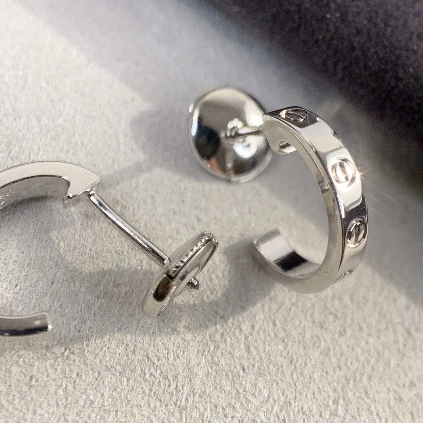 [Cartier]LOVE EARRINGS 2.65MM SILVER