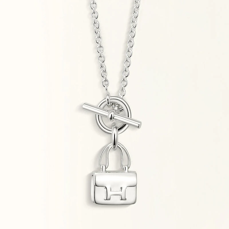 [Hermes]POP H PEDANT SILVER NECKLACE