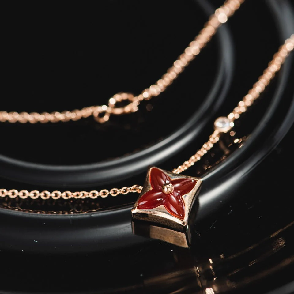 [Louis vuitton]STAR NECKLACE PINK GOLD 1 DIAMOND