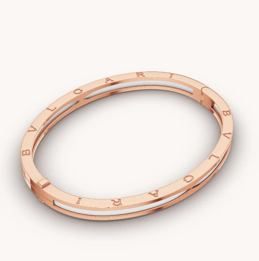 [Bulgari]ZERO 1 PINK GOLD WITH WHITE CERAMIC BRACELET