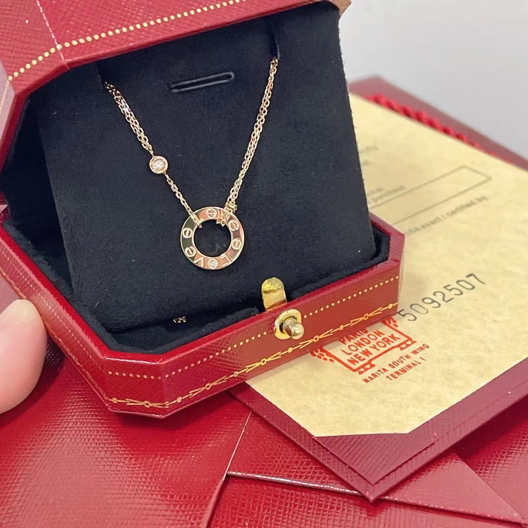 [Cartier]LOVE NECKLACE 16MM 2 DIAMONDS