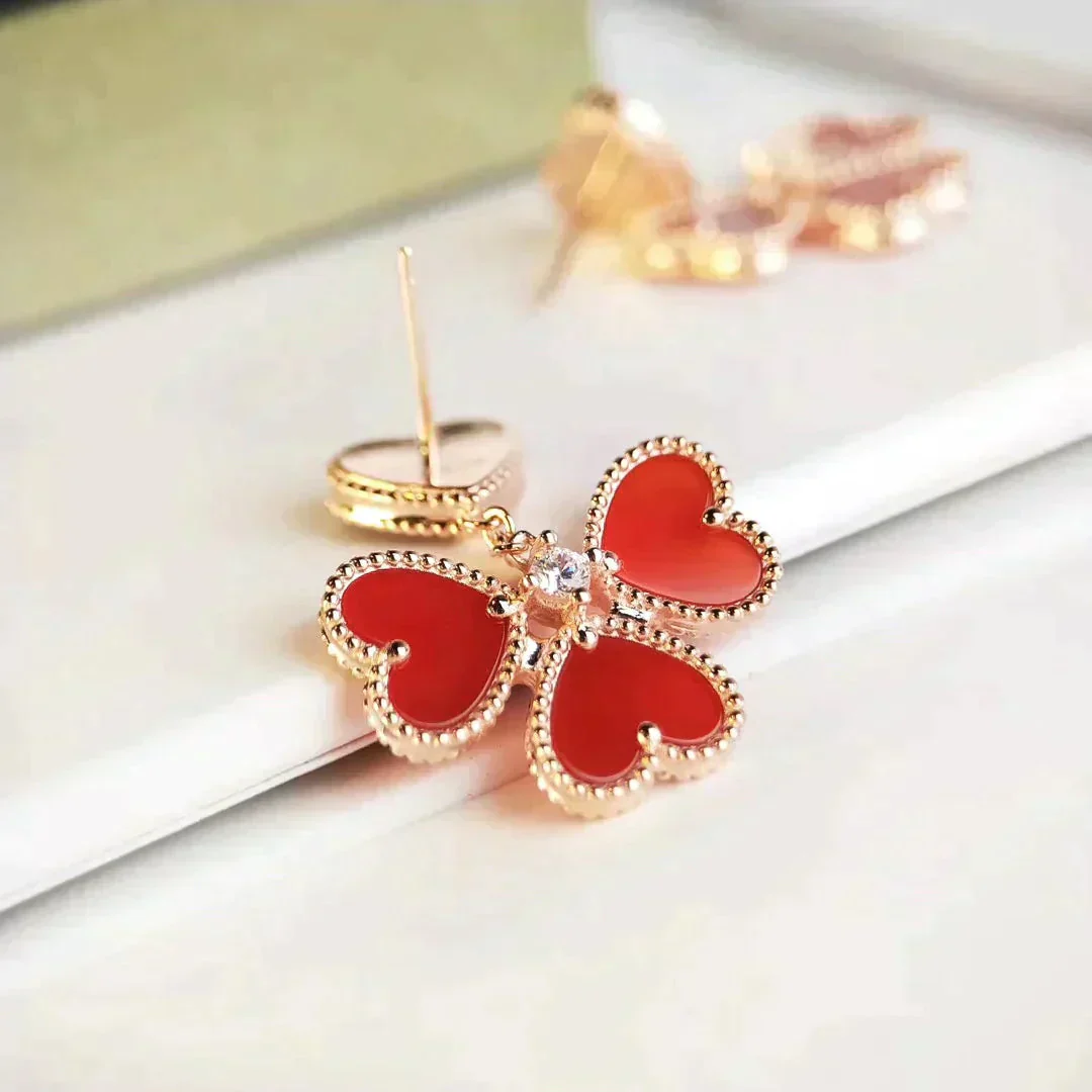 [Van Cleef & Arpels]SWEET CLOVER CARNELIAN EARRINGS