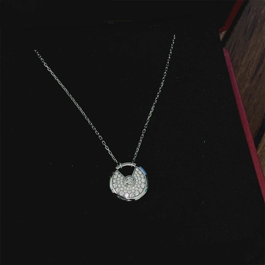 [Cartier]AMULETTE SILVER FULL DIAMOND NECKLACE