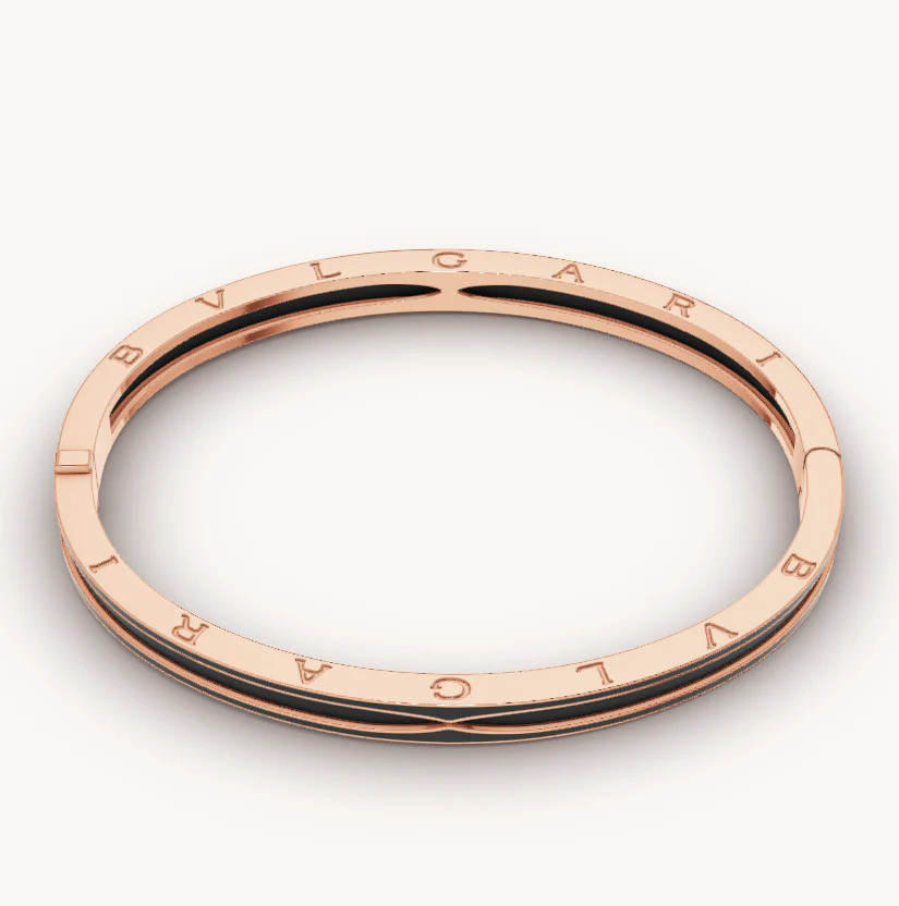 [Bulgari]ZERO 1 PINK GOLD WITH MATTE BLACK CERAMIC BRACELET