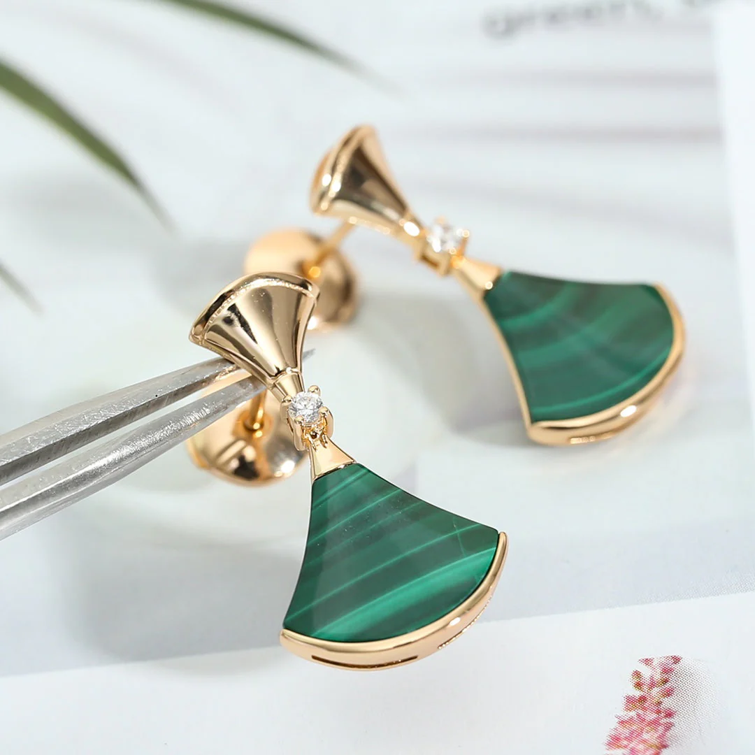 [Bulgari]DREAM MALACHITE PINK GOLD EARRINGS