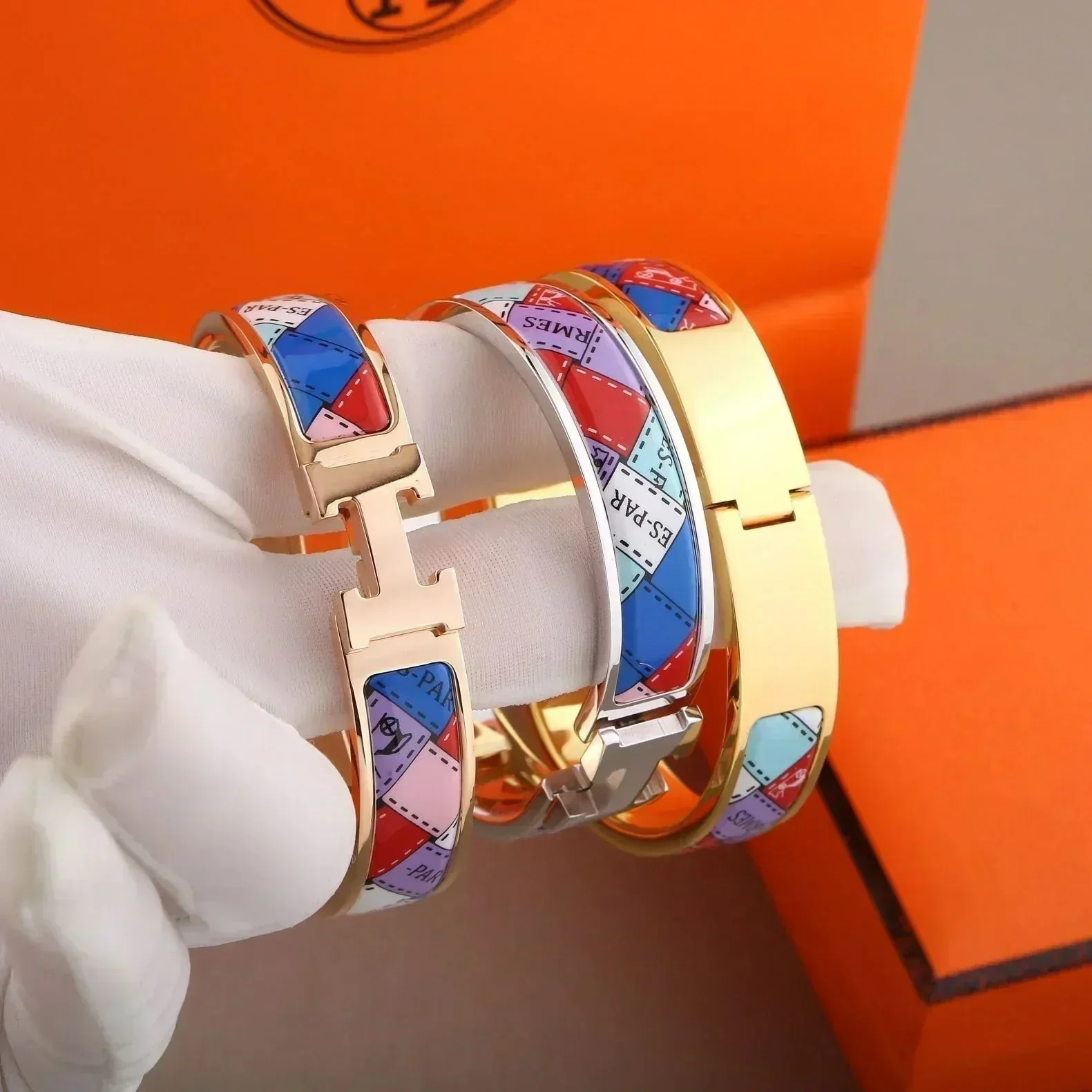 [Hermes]H BRACELET DOTTED BORDER 12MM