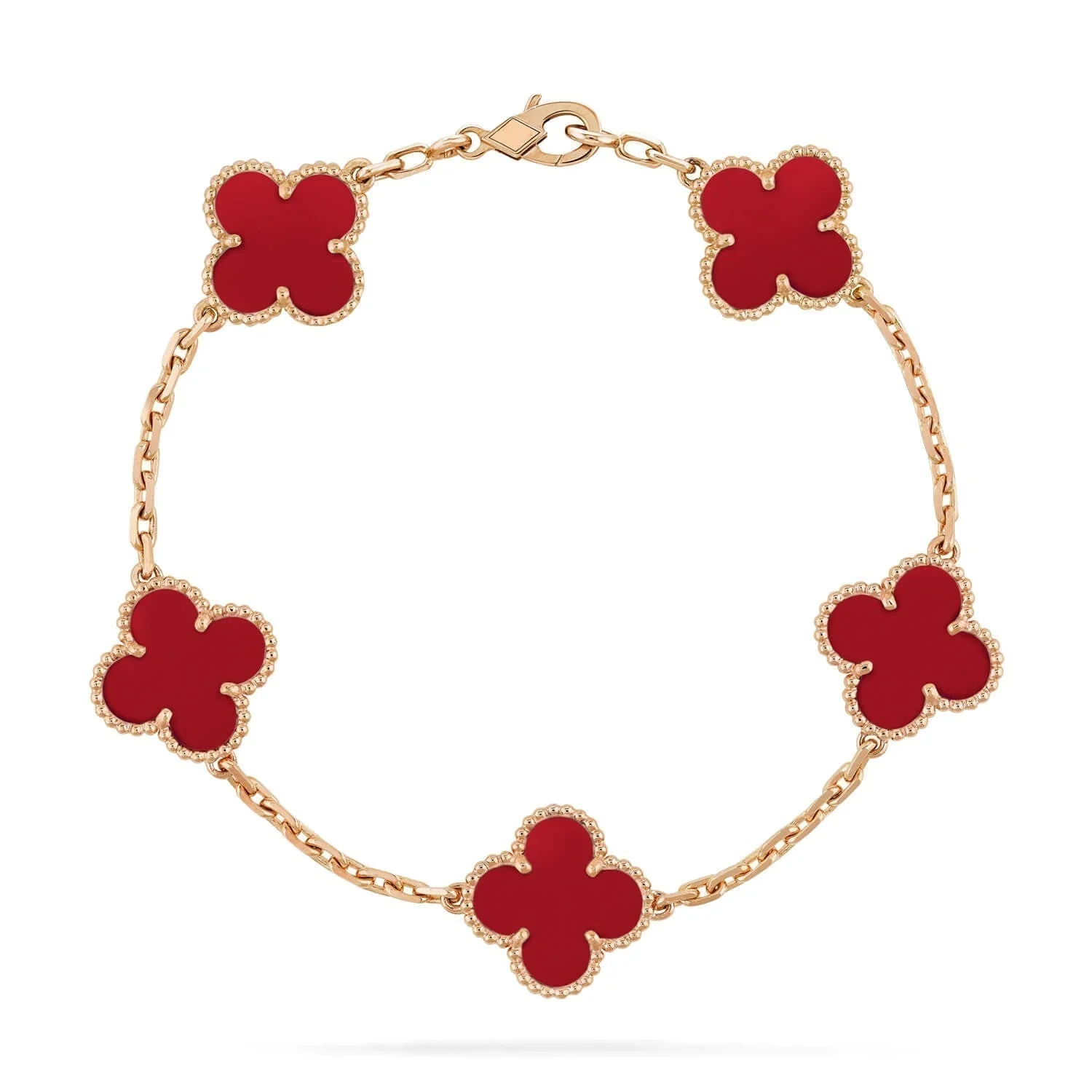 [Van Cleef & Arpels] 5 MOTIFS RED AGATE  BRACELET