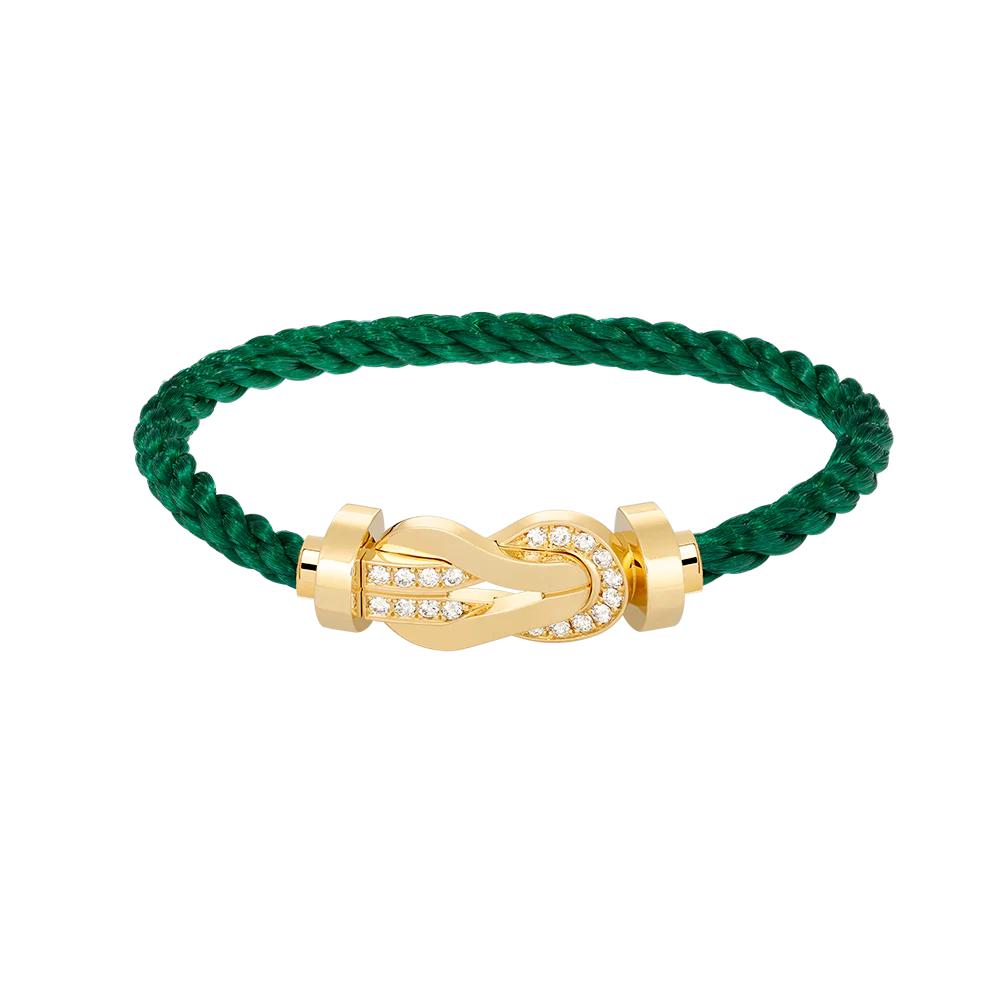 [Fred]CHANCE LARGE 8 FIGURE BUCKLE HALF DIAMOND BRACELET GOLD