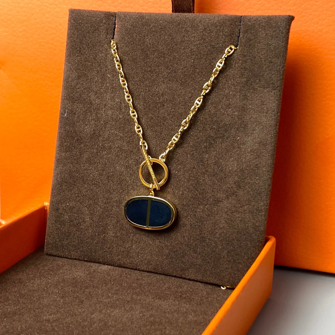 [Hermes]CHAINE VERSO BLACK CERAMIC NECKLACE