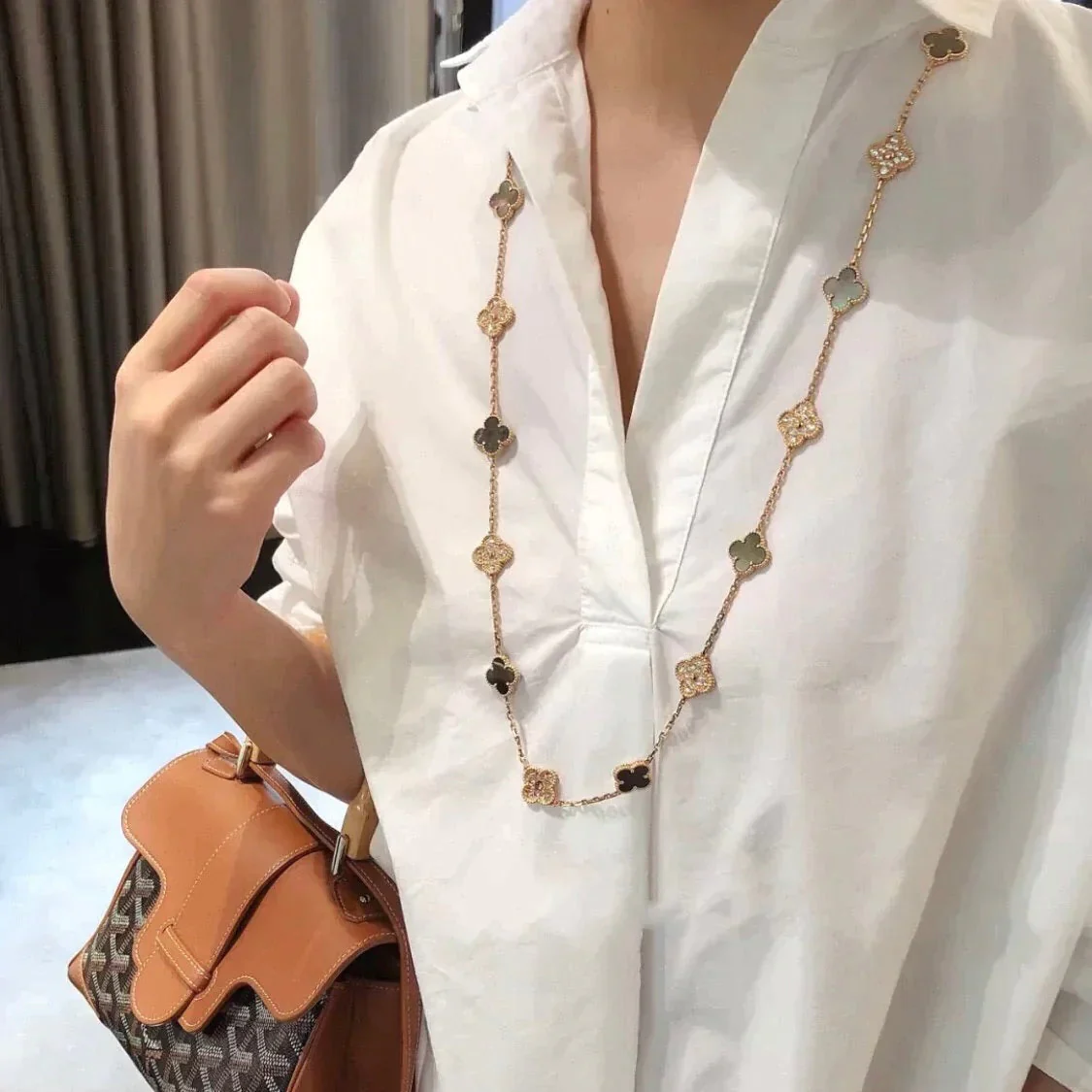 [Van Cleef & Arpels] 20 MOTIFS DARK MOP DIAMOND  NECKLACE