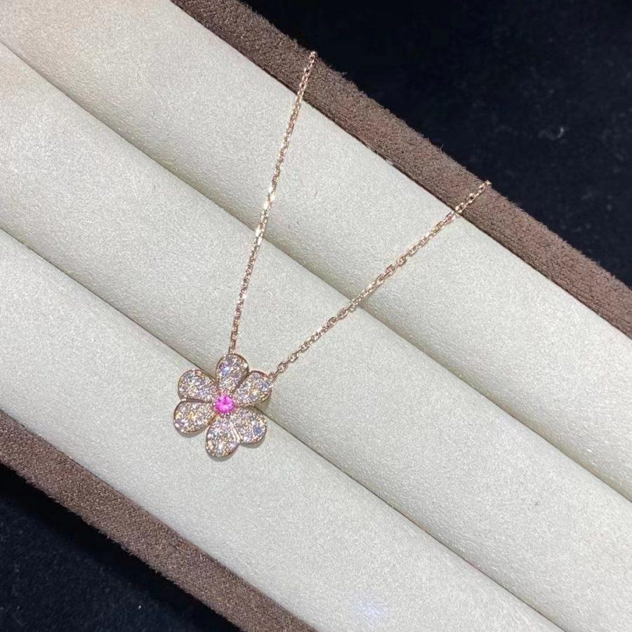 [Van Cleef & Arpels]FRIVOLE ROSE GOLD FLOWER DIAMOND NECKLACE