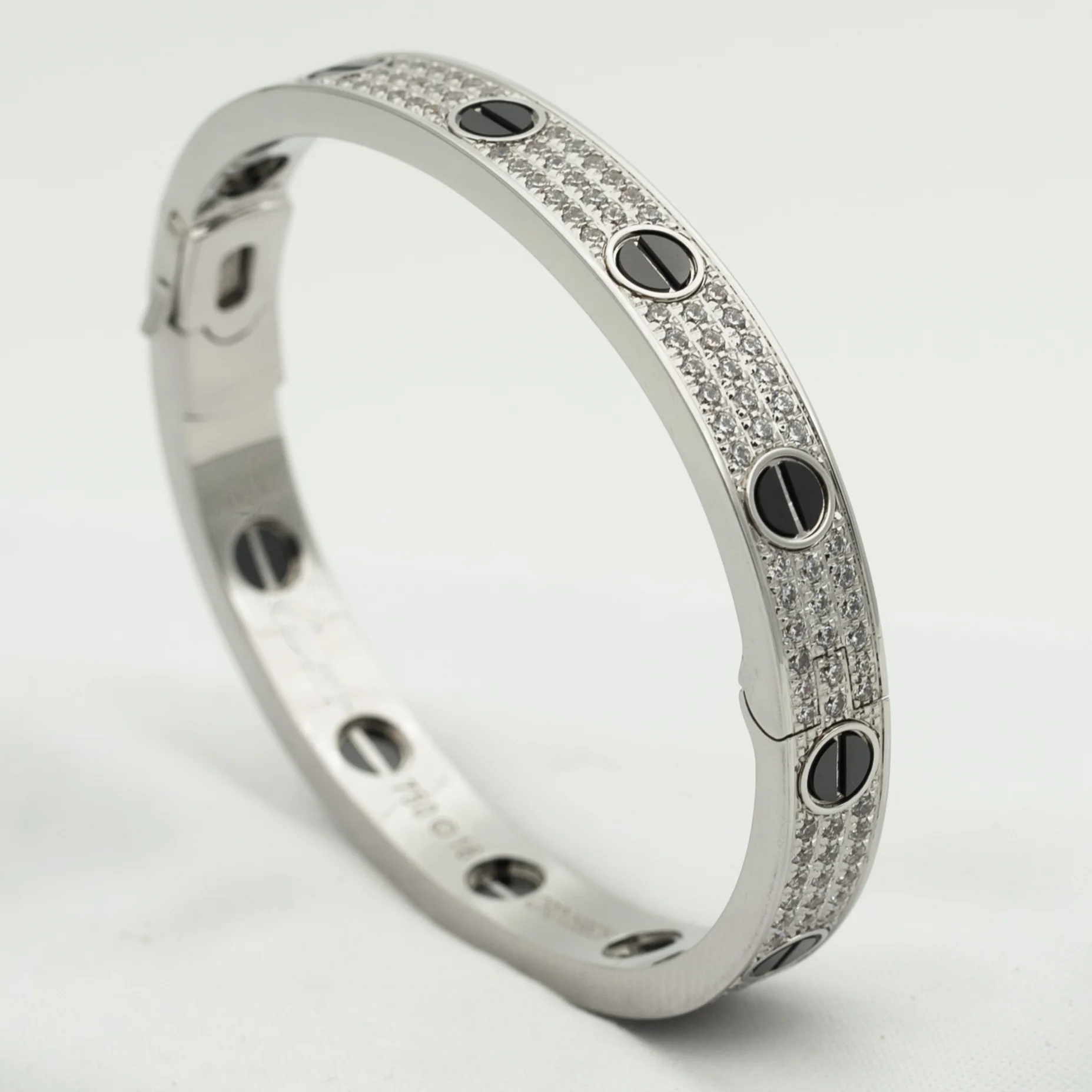 [Cartier]LOVE BRACELET 6.1MM DIAMOND-PAVED CERAMIC