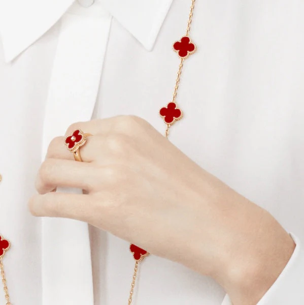 [Van Cleef & Arpels] CARNELIAN RING ROSE GOLD DIAMOND