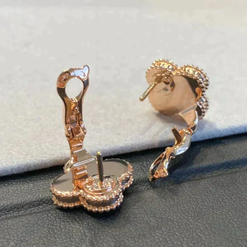 [Van Cleef & Arpels] MEDIUM 1 MOTIFS GRAY MOP  DIAMOND EARRINGS