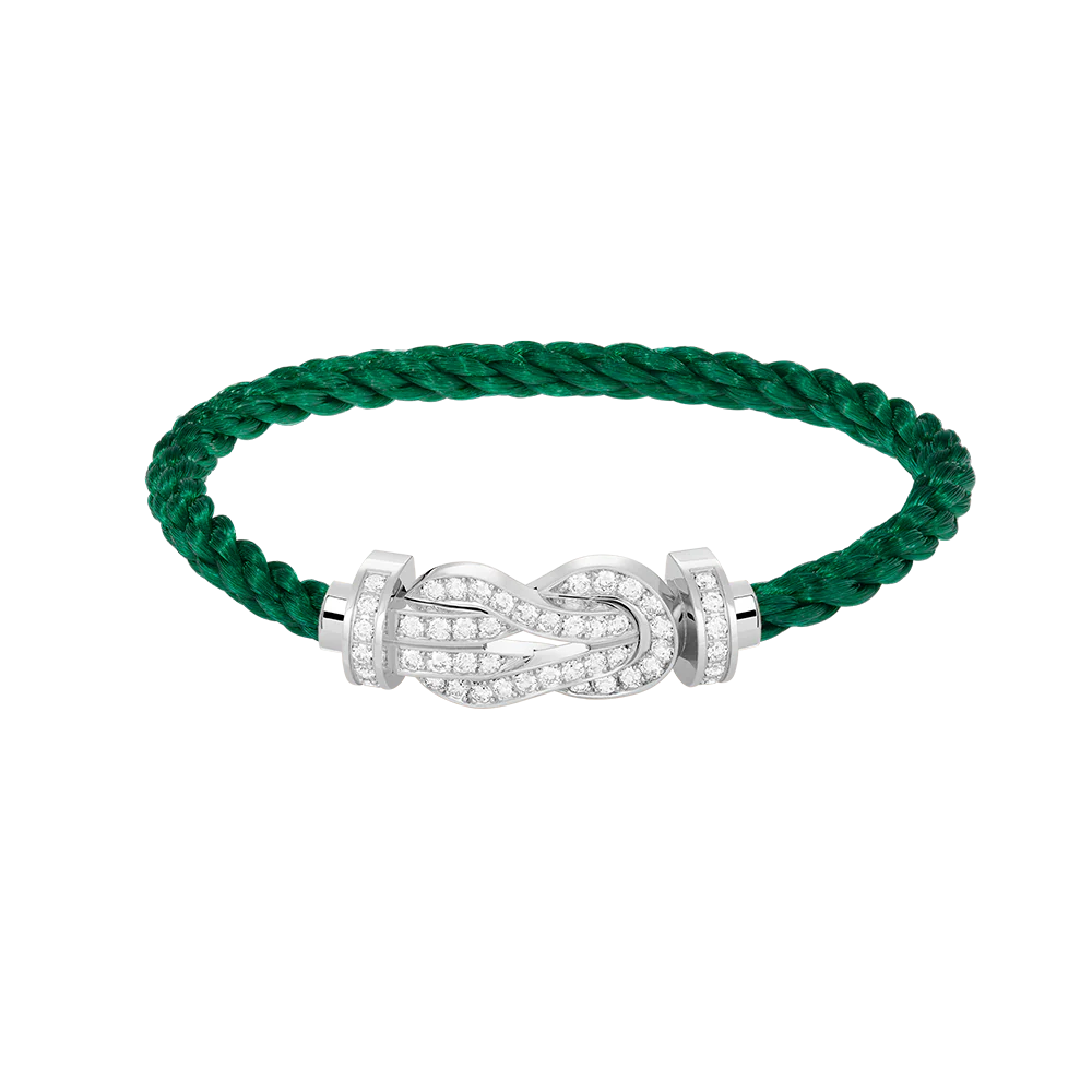 [Fred]CHANCE LARGE 8 FIGURE BUCKLE FULL DIAMOND BRACELET SILVER