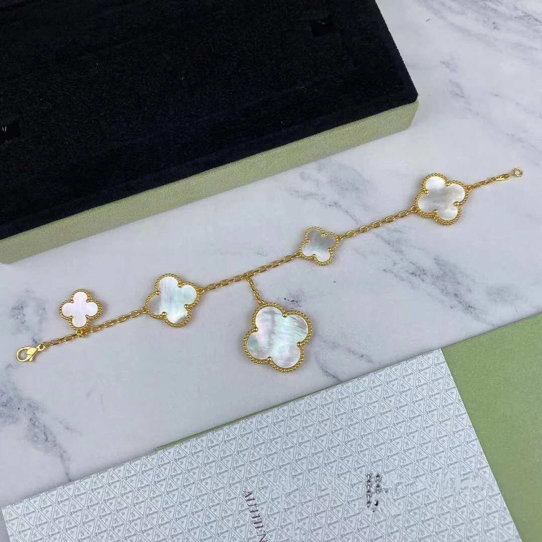 [Van Cleef & Arpels]MAGIC CLOVER MOP GOLD BRACELET 5 MOTIFS