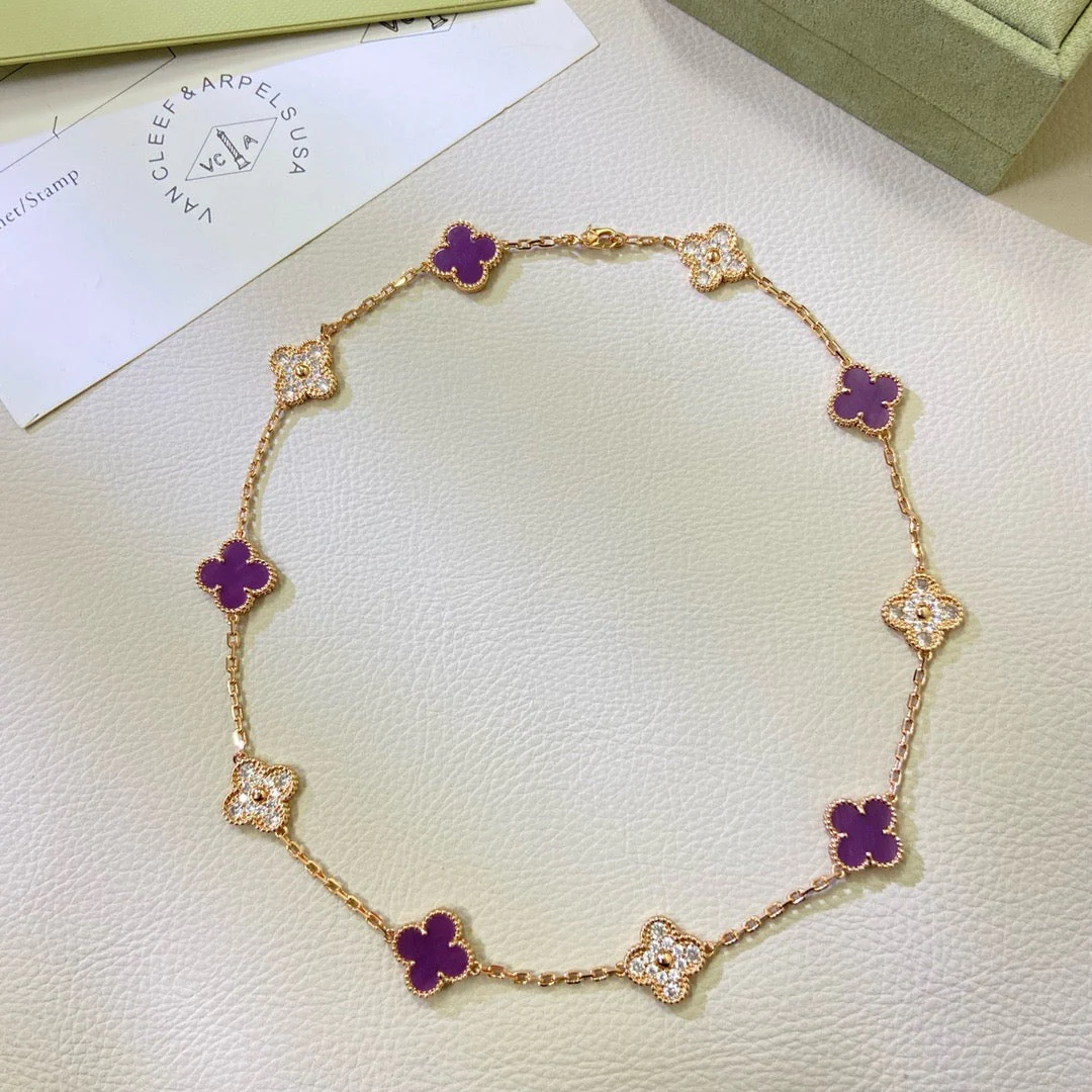 [Van Cleef & Arpels] 10 MOTIFS  PURPLE VIOLET DIAMOND NECKLACE