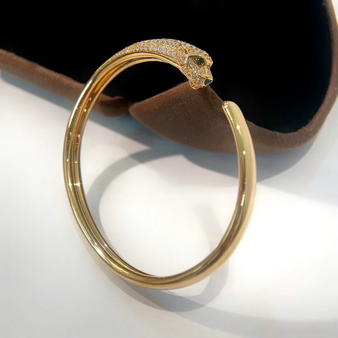 [Cartier]PANTHERE GOLD DIAMOND OPEN BRACELET