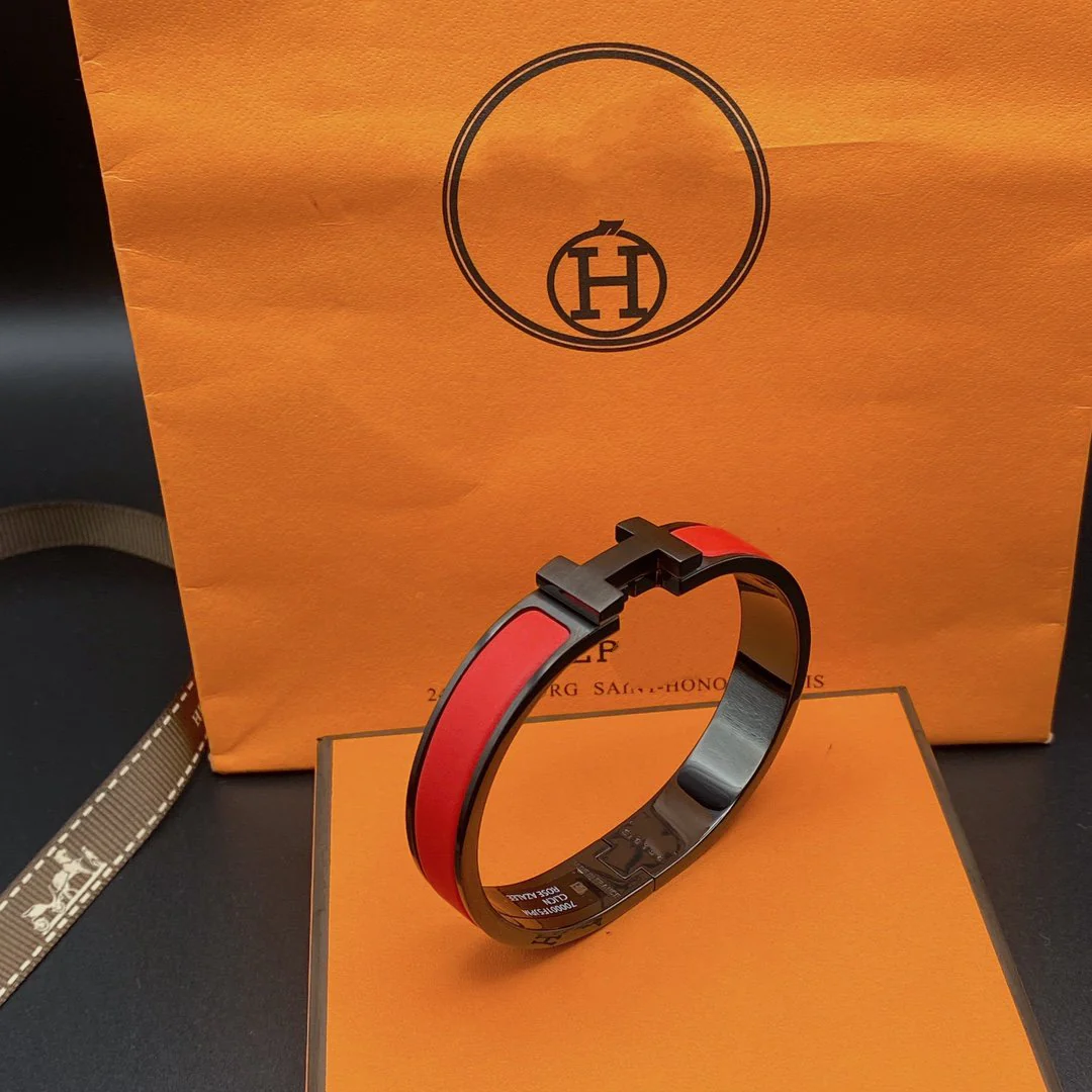 [Hermes]CLIC HM SO BLACK RED BRACELET